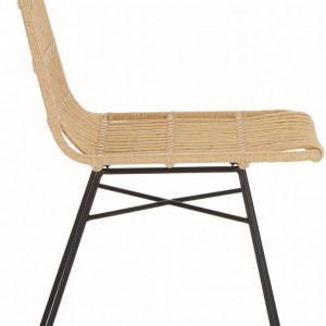 Set de 2 scaune ratan Costa, natur/negru - Img 3