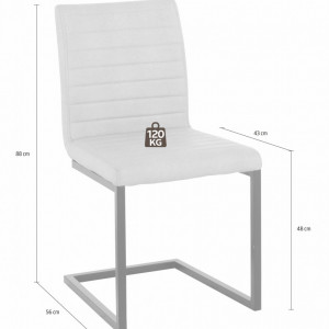 Set de 2 scaune Sabine piele sintetica/metal, maro 54 x 59 x 87 cm - Img 4