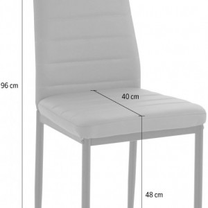 Set de 2 scaune Sandy, piele sintetica/metal, maro, 42 x 53 x 96 cm - Img 5