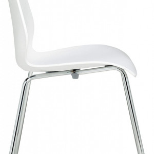 Set de 2 scaune stivuibile Maui Kartell, polipropilena/metal, alb/argintiu, 55 x 44 x 77 cm - Img 4