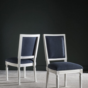 Set de 2 scaune tapitate Bolander, crem/albastru inchis, 48 x 48 x 97,3 cm - Img 2
