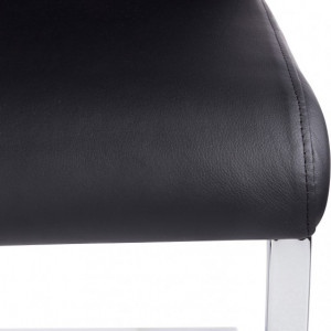 Set de 2 scaune tapitate Josy piele sintetica/metal, negru/argintiu, 42 x 44 x 103 cm - Img 4