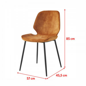 Set de 2 scaune tapitate Rablart, negru/galben, 85 x 57 x 45,5 cm - Img 2