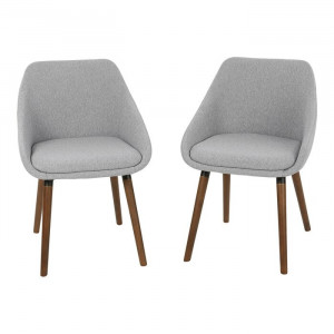Set de 2 scaune tapitate Raylan, gri, 77,5 x 51,5 x 55,5 cm