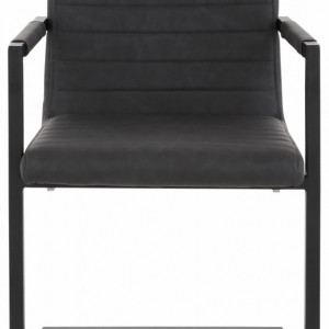 Set de 2 scaune tip fotoliu Sabine piele sintetica/metal, gri, 54 x 59 x 87 cm - Img 6