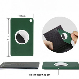 Set de 2 suporturi pentru carduri/etichete Sekam, verde, ABS, 8 x 4.8 x 0.45 cm