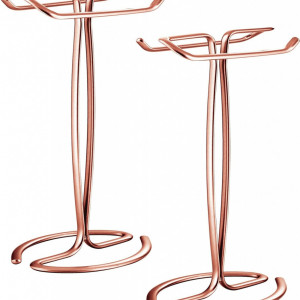 Set de 2 suporturi pentru prosoape mDesign, metal, rose, 15,8 x 19,3 x 35,1 cm - Img 3