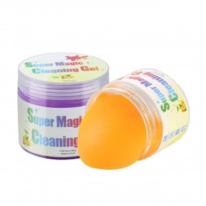 Set de 2 tuburi cu slime pentru curatare tastatura, portocaliu/mov, 160 g