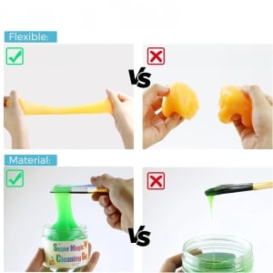 Set de 2 tuburi cu slime pentru curatare tastatura, portocaliu/mov, 160 g