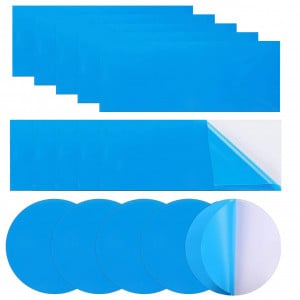 Set de 20 de plasturi pentru reparatii piscine YeahBoom, PVC, albastru, 7,5 x 7,5 cm / 10 x 25 cm