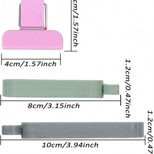 Set de 24 clipsuri de etansare Atuful, plastic, multicolor, 4 x 4 cm / 8 x 1, 2 cm / 10 x 1,2 cm - Img 7