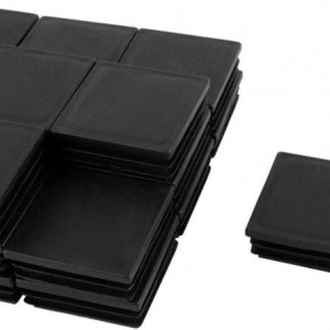 Set de 24 insertii tubulare patrate Sourcing map, plastic, negru, 48 x 48 mm
