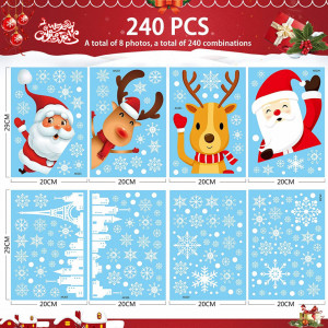 Set de 240 stickere pentru fereastra Hianjoo, PVC, multicolor - Img 7
