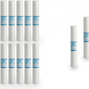 Set de 25 filtre pentru apa Bellerophon, polipropilena, alb, 1 micron 50,8 cm h - 6,2 cm W - Img 1