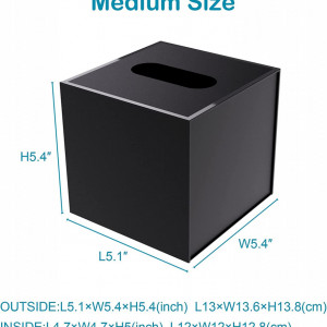 Set de 3 cutii pentru servetele JiaWei, hartie, negru mat, 12 x 12 x 12,8 cm - Img 5