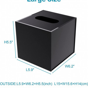 Set de 3 cutii pentru servetele JiaWei, hartie, negru mat, 14 x 14 x 13 cm - Img 6