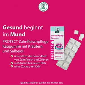 Set de 3 pachete de guma de mestecat BADERs Gesundheit , salvie, alb, 3 x 20 pastile, 150 g - Img 3