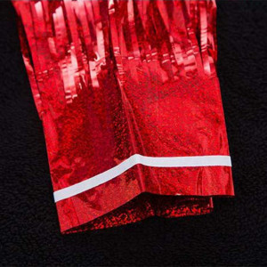 Set de 3 perdele cu franjuri pentru petreceri AILEXI, plastic, rosu, 200 x 100 cm