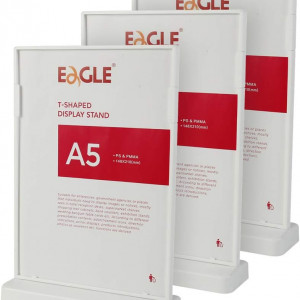 Set de 3 suporturi de meniu pentru restaurant Eagle, acril, transparent, 23.6 x 16 x 5.3 cm - Img 1