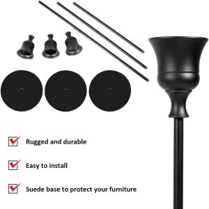 Set de 3 suporturi pentru lumanari Tcjj, metal, negru, 22,5/27,5/32,5 cm