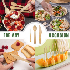 Set de 300 de tacamuri MEISHANG, lemn, natur, 9 -14 cm - Img 4