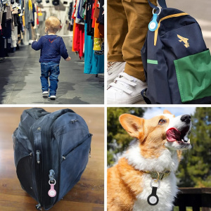 Set de 4 brelocuri pentru AirTags CFinke, silicon, multicolor, 8,7 x 3,8 cm