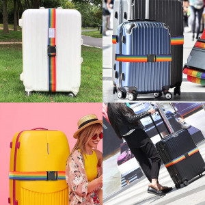 Set de 4 curele pentru troler Zeaying, poliester/plastic, multicolor, 200 x 5 cm - Img 5