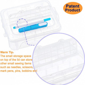 Set de 4 cutii pentru depozitarea bobinelor de ata New Brothread, plastic, transparent, 23,5 x 18 x 26,5 cm