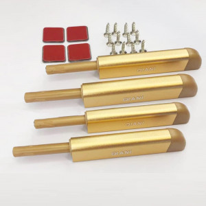 Set de 4 inchizatoare pentru dulap Qiani, metal auriu, 13 x 8 x 4,5 cm