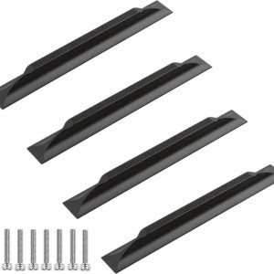 Set de 4 manere pentru mobilier KMERCE, aluminiu, negru, 96-150 mm - Img 1