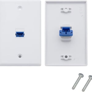 Set de 4 panouri cu porturi pentru fibra optica SC SMF/MMF 10Gtek, 1 port, plastic, alb/albastru, 11,5 x 7 cm