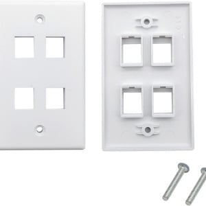 Set de 4 panouri cu porturi pentru fibra optica SC SMF/MMF 10Gtek, plastic, alb/albastru, 11,5 x 7 cm