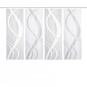 Set de 4 perdele Mccrae, poliester, alb, 57 x 145 cm