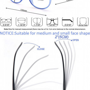 Set de 4 perechi ochelari de citit Modfans, pentru dama, cu dioptrii 0.50, albastru - Img 4