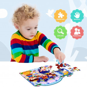 Set de 4 puzle-uri pentru copii PMGEKLP, hartie, multicolor, 30.5 x 28 x 5 cm - Img 3