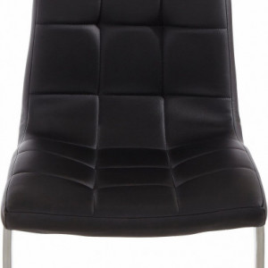 Set de 4 scaune LOLA din piele sintetica/metal, negru/argintiu, 52 x 54 x 101 cm - Img 7