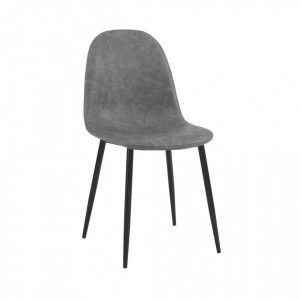 Set de 4 scaune Moody, tesătură / metal, gri/negru, 87 x 44 x 45 cm - Img 4