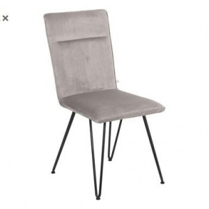 Set de 4 scaune tapițate Elice, gri, 44 x 47 x 92 cm - Img 2
