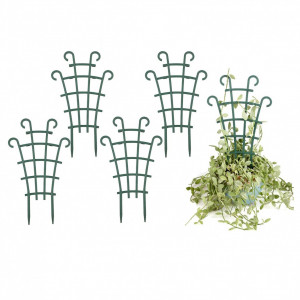 Set de 4 suporturi pentru plante YeahBoom, plastic, verde, 15,5 x 26 cm