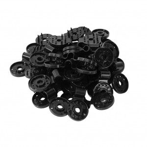 Set de 40 cleme pentru prelata/panza YeahBoom, plastic, negru, 10,5 x 3,8 cm