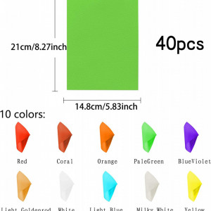 Set de 40 coli de hartie colorata EKKONG, multicolor, 21 x 14,8 cm - Img 8