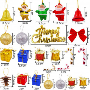 Set de 43 ornamente pentru brad YUESEN, plastic, multicolor - Img 2