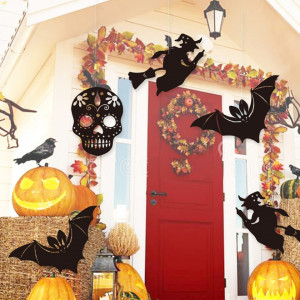 Set de 5 decoratiuni pentru Halloween WILDPARTY, metal, negru - Img 2
