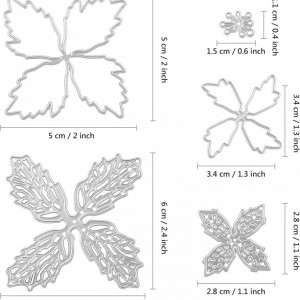 Set de 5 flori de Craciun Naler, metal, multicolor, 10 x 10 cm - Img 2