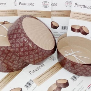 Set de 5 forme, 5 pungi si o reteta pentru panettone Saon23 srls, hartie, alb/maro, 750 g - Img 2