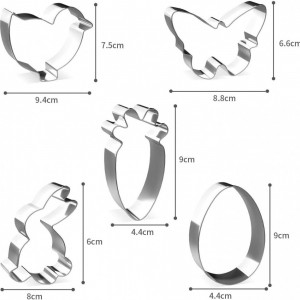 Set de 5 forme pentru biscuiti Joyoldelf, model Paste, otel inoxidabil, argintiu - Img 2