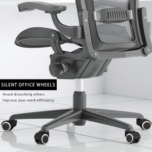 Set de 5 roti pentru scaun de birou Tianshu, plastic/metal, negru/alb, 50 x 48 x 58 mm