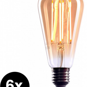 Set de 6 becuri CROWN, LED, sticla/metal, alb cald, 13,9 cm, 5W - Img 3