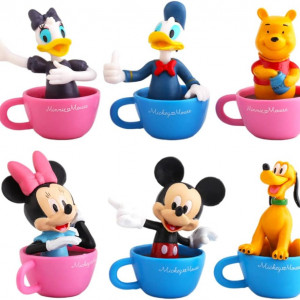 Set de 6 figurine Mickey pentru decorare tort BESTZY, PVC, multicolor, 11 cm 