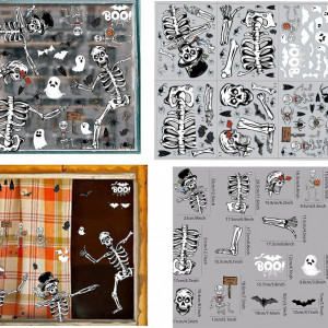 Set de 6 foi cu stickere pentru Halloween TBSCWYF, PVC, alb/negru - Img 4
